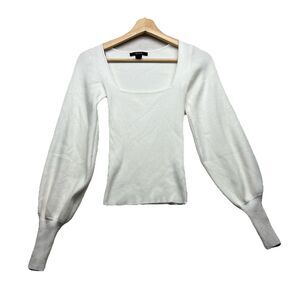 Forever 21 Sweater Womens Small Ribbed Knit Long Sleeve Square Neck Crop Top